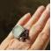 Pierścionki srebrny pierścionek z akwamarynem i granatem