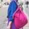 Na ramię torba worek,zamszowa torba,różowa torebka
