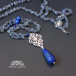 naszyjnik,rozeta,lapis lazuli - Naszyjniki - Biżuteria