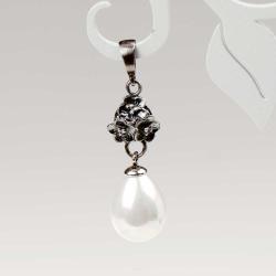 wisiorek,z perłąmi,srebrny - Kolczyki - Biżuteria