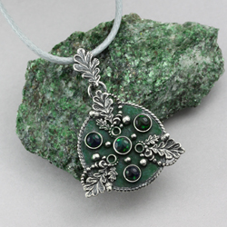 triskel,opale,liście dębu,celtycki,amulet - Wisiory - Biżuteria