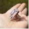 Pierścionki Srebrny regulowany pierścionek z czaroitem