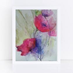kwiaty,abstracja,akwarela,różowe - Obrazy - Wyposażenie wnętrz