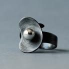 Pierścionki srebrny pierścionek oksydowany,abstrakcyjny