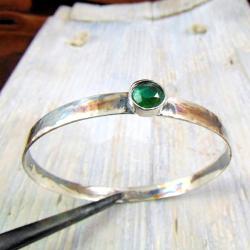 Bransoletka srebrna z zielonym turmalinem - Bransoletki - Biżuteria