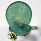 Ceramika i szkło ceramika hand made,patera,misa z koronką