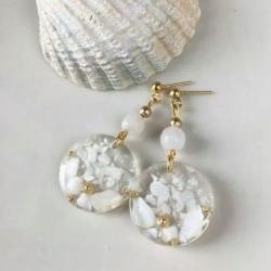 pozłacane,masa perłowa,wyjątkowe,eleganckie - Kolczyki - Biżuteria