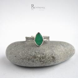 chryzopraz,zielony kamień,pierścioneczek - Pierścionki - Biżuteria