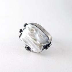 pierścionek z perłą,perła,perłowy - Pierścionki - Biżuteria