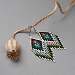 kolczyki indiańskie,z frędzlami, - Kolczyki - Biżuteria