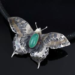 srebrny motyl,naszyjnik motyl,wisior motyl - Naszyjniki - Biżuteria