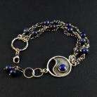 Bransoletki srebrna bransoleta z lapis lazuli