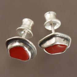 kolczyki z jaspisem czerwonym - Kolczyki - Biżuteria