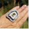 Pierścionki Srebrny pierścionek z druzą agatu i oliwinem