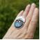Pierścionki Uran srebrny pierścionek z apatytem