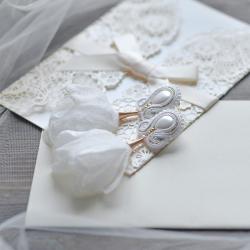 ślubne kolczyki,białe kwiaty,białe kolczyki - Kolczyki - Biżuteria