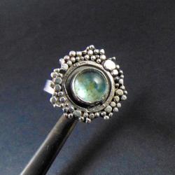 pierścionek srebrny z akwamarynem - Pierścionki - Biżuteria