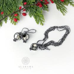 srebrny minimalistyczny komplet na prezent - Komplety - Biżuteria