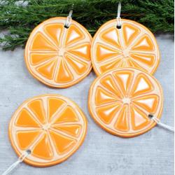 pomarańcze,owoce na choinkę,plasterki pomarańczy - Ceramika i szkło - Wyposażenie wnętrz