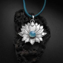 kwiat lotosu,wisiorek,biżuteria srebrna,fiann - Wisiory - Biżuteria