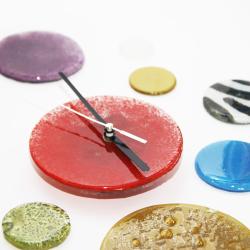 szklany zegar pomysł na prezent design art - Ceramika i szkło - Wyposażenie wnętrz