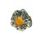 Pierścionki pierścionek srebrny z agatem,żółty kamień,kwiaty