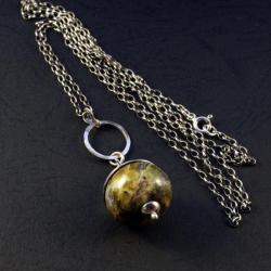 srebrny wisiorek z opalem - Naszyjniki - Biżuteria