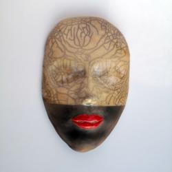 maska,maska ceramiczna,raku - Ceramika i szkło - Wyposażenie wnętrz