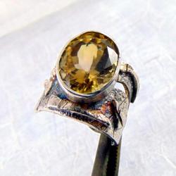 Pierścień srebrny z cytrynem - Pierścionki - Biżuteria