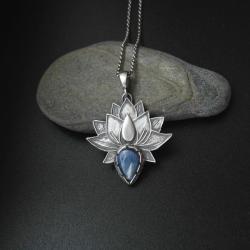 kwiat lotosu,biżuteria srebrna,wisiorek,lotos, - Wisiory - Biżuteria
