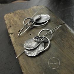 nowoczesne srebrne oksydowane kolczyki - Kolczyki - Biżuteria