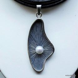 wisiorek z perłą,biżuteria,srebro,wisiory - Wisiory - Biżuteria
