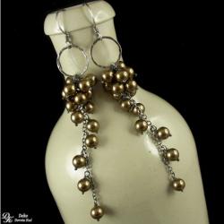 kolczyki,długie,perły,swarovski,eleganckie - Kolczyki - Biżuteria