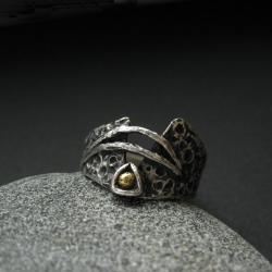 pierścionek,srebro,biżuteria autorska,fiann - Pierścionki - Biżuteria