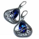 Kolczyki eleganckie kolczyki z kryształami Capri Blue
