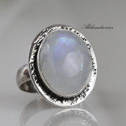 srebro kamień księżycowy - Pierścionki - Biżuteria