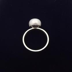 minimalistyczny pierścionek,perła,z perłą,prosty - Pierścionki - Biżuteria