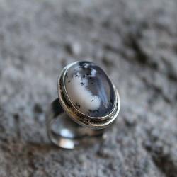 pierścionek srebro agat klasyka - Pierścionki - Biżuteria