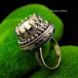 nehesi,pierścień,pierścionek,srebrny,kwarcem - Pierścionki - Biżuteria