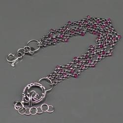 bransoletka,rubin,srebro,vintage,wire wrapping - Bransoletki - Biżuteria