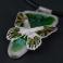 Wisiory srebrny naszyjnik motyl,zielony wisior z ceramiką