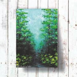 las,ścieżka,natura,akryl,płótno - Obrazy - Wyposażenie wnętrz