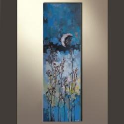 łąka,abstrakcja,niebieska - Obrazy - Wyposażenie wnętrz