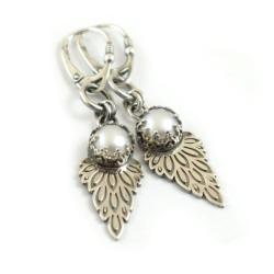 kolczyki,perły,srebrne,retro,eleganckie - Kolczyki - Biżuteria