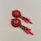 Kolczyki kolczyki czerwone,haft koralikowy,z frędzlami