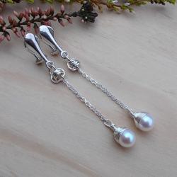 srebro,chainmaille,krople,klipsy,JewelsbyKT - Klipsy - Biżuteria