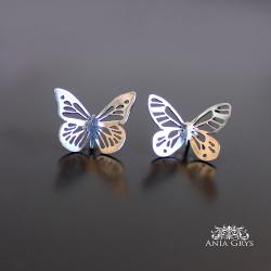 motyle,kolczyki,srebrne,aniagrys - Kolczyki - Biżuteria