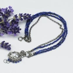 bransoletka,wire wrapping,lapis lazuli,charms - Bransoletki - Biżuteria