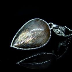srebro,kamień księzycowy,unikat,wisior - Naszyjniki - Biżuteria