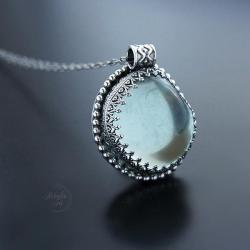 naszyjnik,srebrny,z kamienim mocy,z kryształem - Naszyjniki - Biżuteria